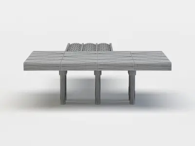 Gas station Low-poly 3D model