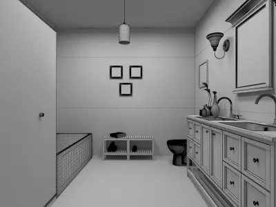 Bathroom 01 3D model
