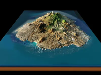 Ascension Island 3d Model Terrain 3D model