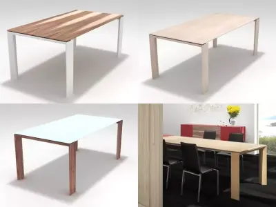 Marano four different tables with top and base 3D model