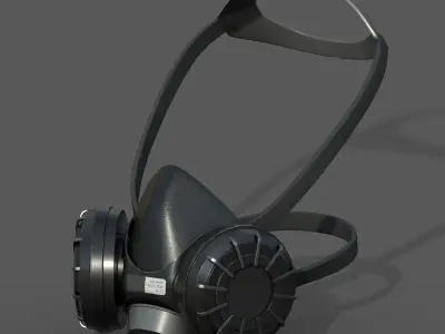 Gas mask respirator military combat fantasy  Low-poly 3D model