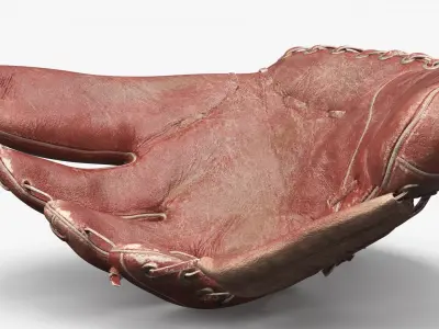  Vintage Baseball Catchers Mitt Worn Red 