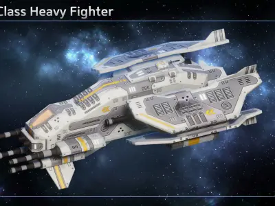 Spaceship Fighters  Scouts Low-poly 3D model