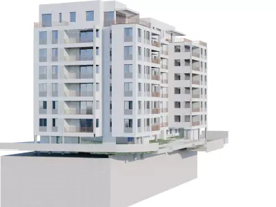 Residence Building 7 Low-poly 3D model