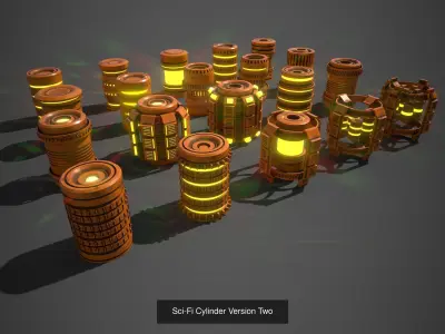 Sci-Fi Cylinder Collection-PBR Textures with Unity Pack