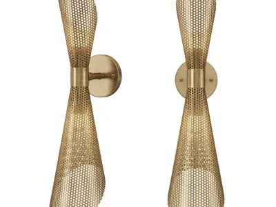 1stdibs Rewire Custom Brass Perforated Sconce 3D model