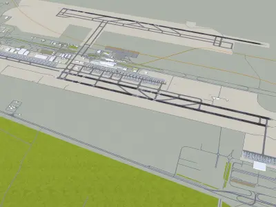 Tehran Imam Khomeini Airport 15km Low-poly 3D model