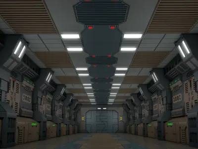 Sci Fi Corridor  3D model 31