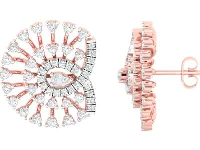 Women Earrings 3dm STL OBJ FBX Renders Details  3D print model buy