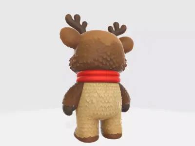 Winter Fawn Companion Character  Low-poly 3D model