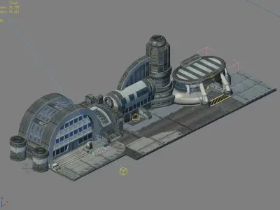 Main building - small building complex 3D model