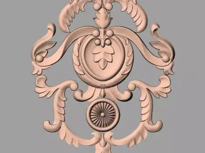 Bed door flower 3D relief STL model for CNC engraving E549 3D model