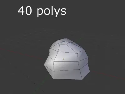low poly rock Low-poly 3D model