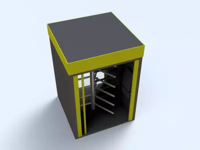 Construction Site Access Cabin   Turnstile Entry Low-poly 3D model