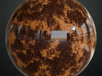 Polished Mottled Amber Enamel Texture
