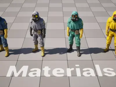 Hazmat character 03 Low-poly 3D model