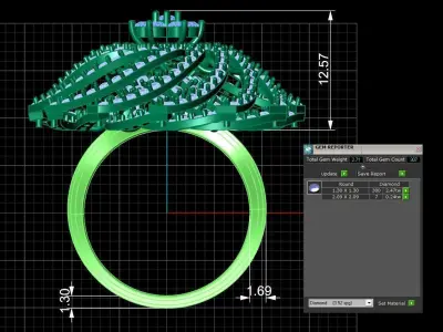  Diamond Ring for Women 3D print model