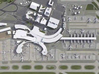 Vienna - International Airport - VIE Low-poly 3D model