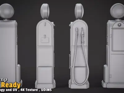 Gas Station  Low-poly 3D model