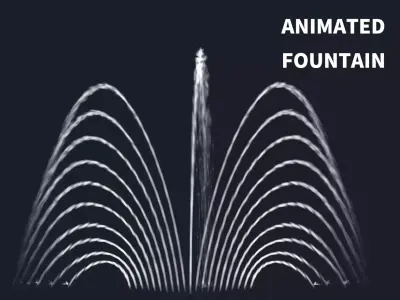 animated fountain 3D model