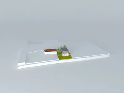 Detached house 120m2 monnomur and wood frame Free 3D model