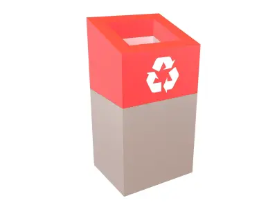 Modern Trash Can v2 004 Low-poly 3D model