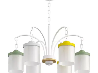 odeon-light-smily-4652-6 five light chandelier shades 3D model
