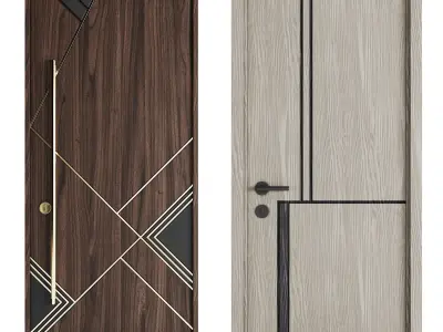 Set Modern Door 03 3D model
