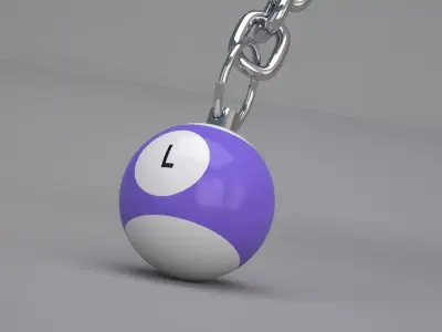 L Snooker Ball with Keychain 3D model