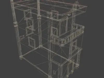 CENTRAL HOUSE C Low-poly 3D model