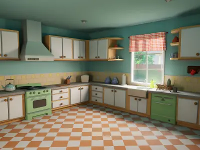 Cartoon House Vol1 - UE4 file only Low-poly 3D model