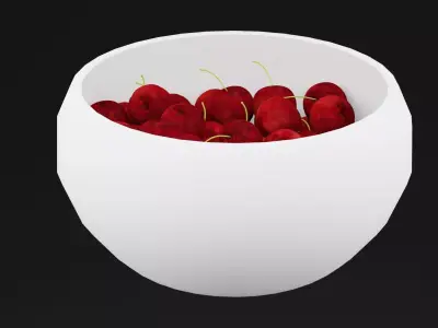 Cherry Bowl Low-poly 3D model