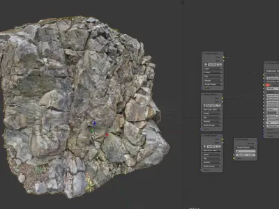 3d scanned cliff face K 3D model