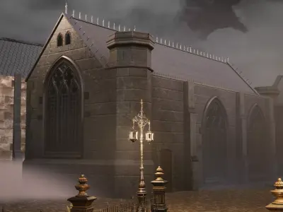 Victorian Chapel Low-poly 3D model