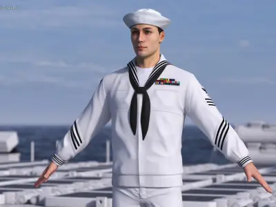  US Navy Sailor A-Pose 