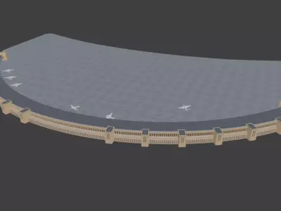 FLUGHAFEN TEMPELHOF landing area with Ju52 1936 skin 3D model