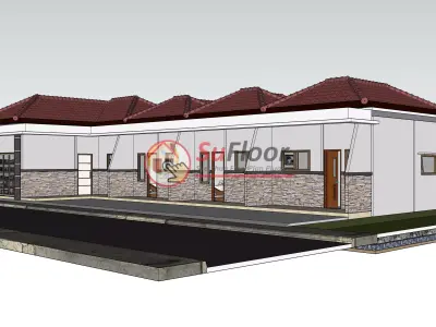 House 20x10m code 539 - Sketchup 3D model 3D model 3D model