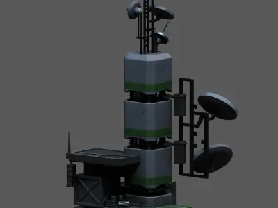 Scifi tower station building exterior skyscraper sci fi Low-poly 3D model