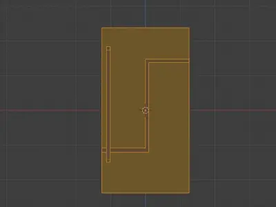 modern glass door Low-poly 3D model