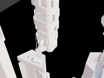 9 low poly SCIFI  futuristic SKYSCRAPERS PACK  Low-poly 3D model