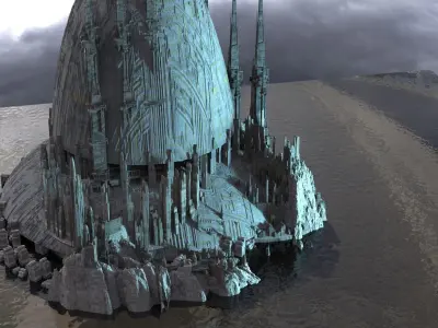 Sci fi ancient Structures  2 winter Kit bash 3D model