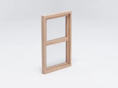 Simple Wooden Window Low-poly 3D model