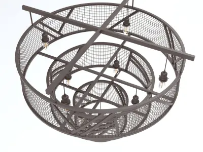 Wrought Iron Tiered Cage Light 3D model