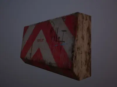 Street Barricade Low-poly 3D model