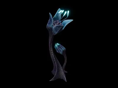 Alien Lily Flower Low-poly 3D model