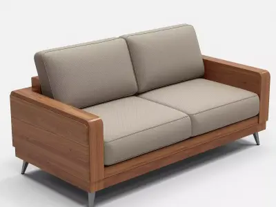 Low-Profile Sofa 3D Model Low-poly 3D model