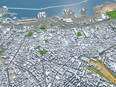 Oran City Algeria 30km Low-poly 3D model