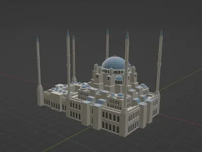 Adana Merkez Sabanci Camii Free low-poly 3D model
