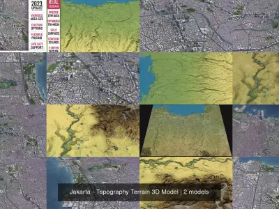 Jakarta - Topography Terrain 3D Model 3D Model Pack