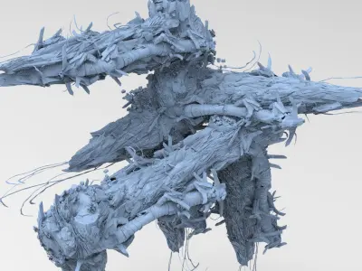 Deep Asteroid mine facility exterior 9 3D model